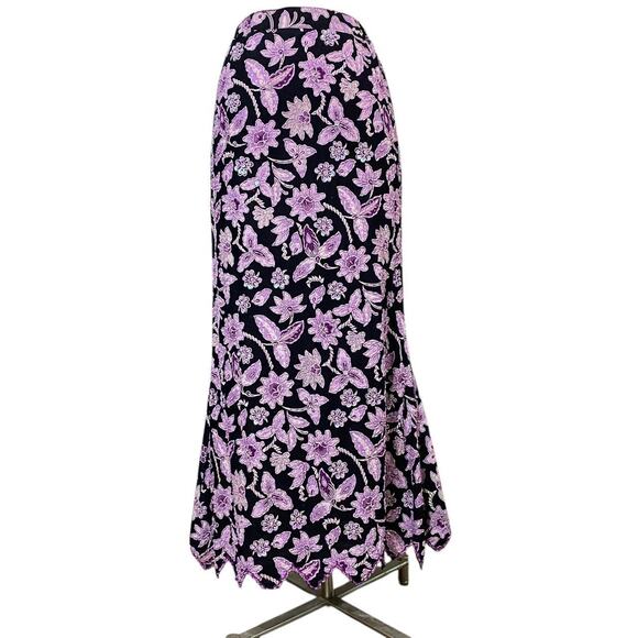 Gorgeous Vintage Beaded Purple Dark Fairy Whimsygoth Trumpet Maxi Skirt - Picture 2 of 8